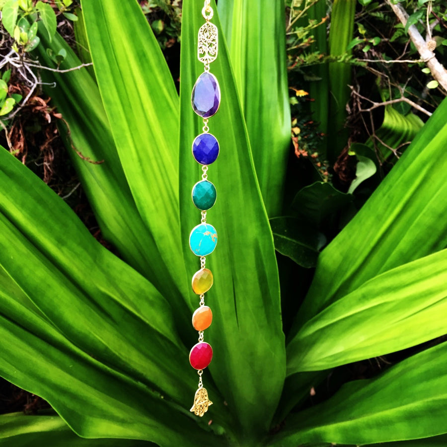 Gemstone 7 Chakra Necklace - Long