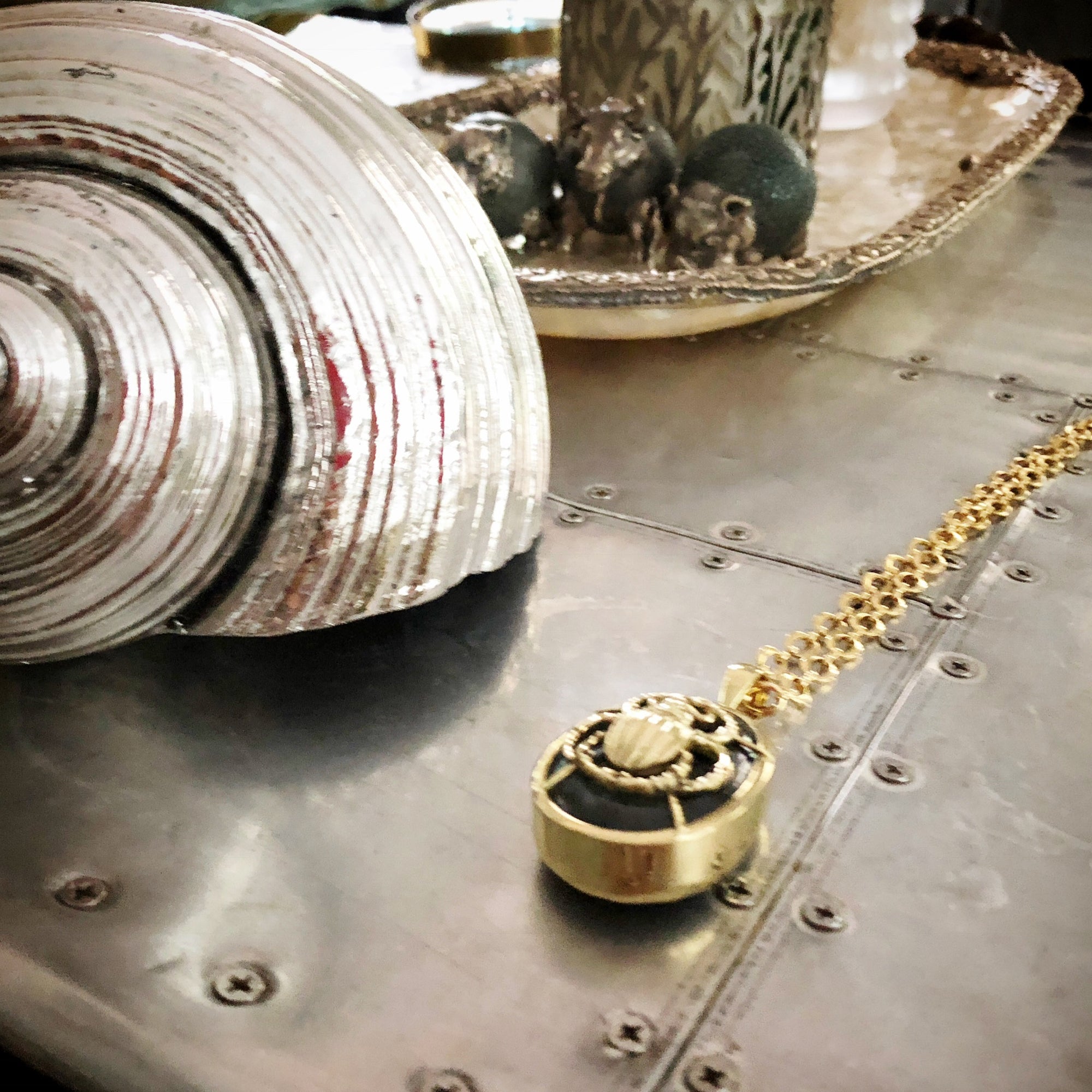 Scarab Labradorite Shamanic Amulet of Protection  