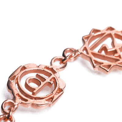 7 Chakras Necklace Rose Gold
