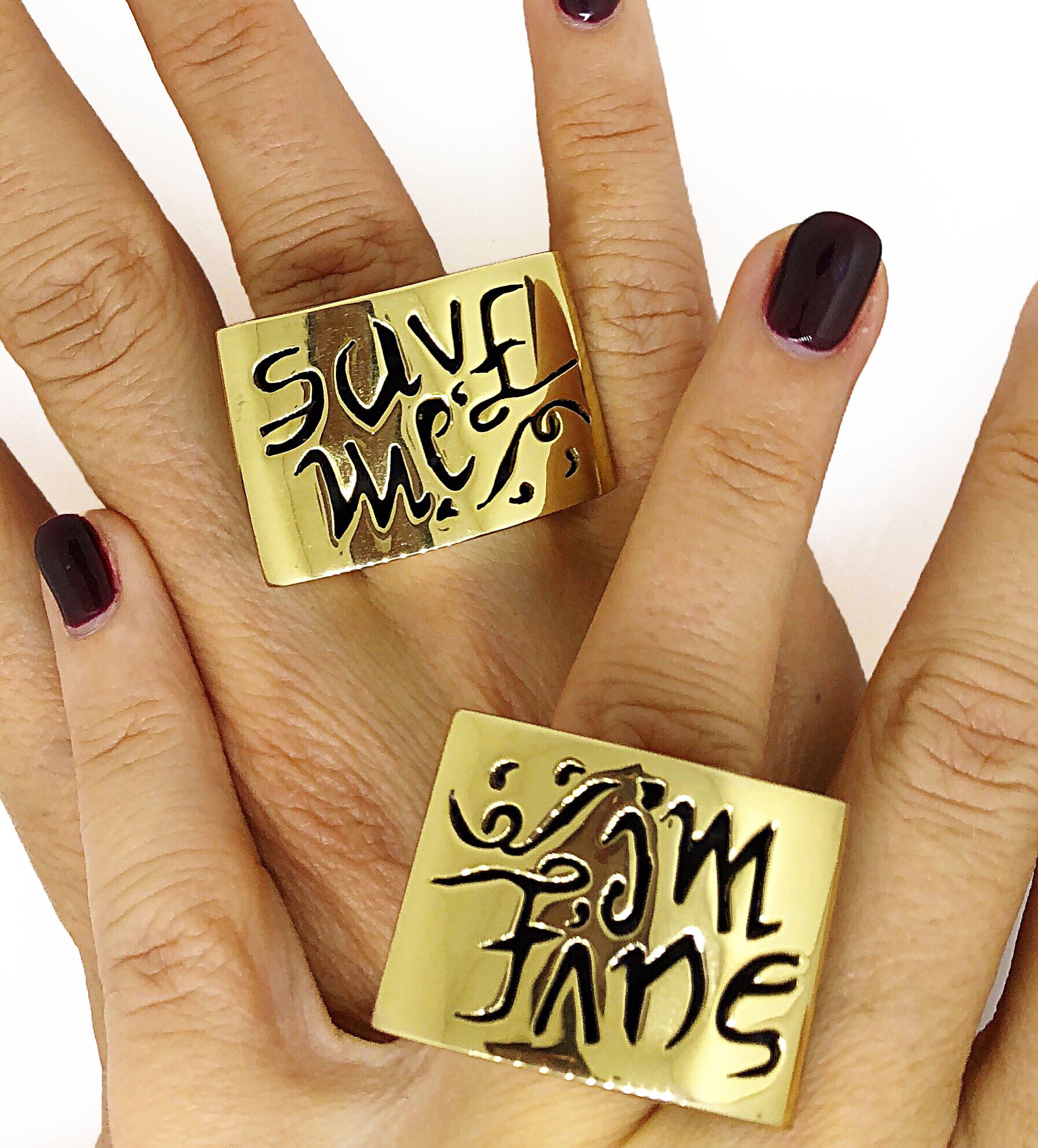 SAVE ME, I'M FINE -Status Update Ring Unisex