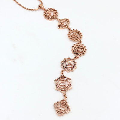 7 Chakras Necklace Rose Gold