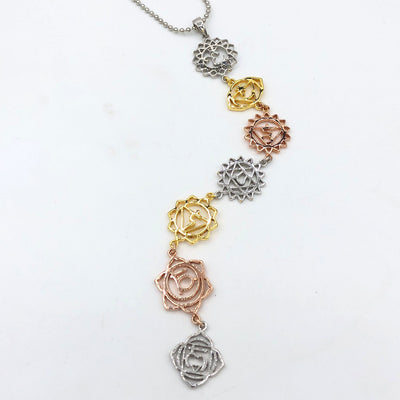 7 Chakras Necklace Gold