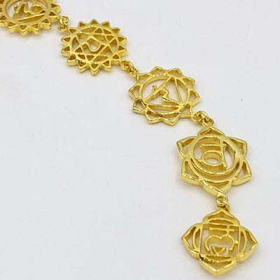 7 Chakras Necklace Gold