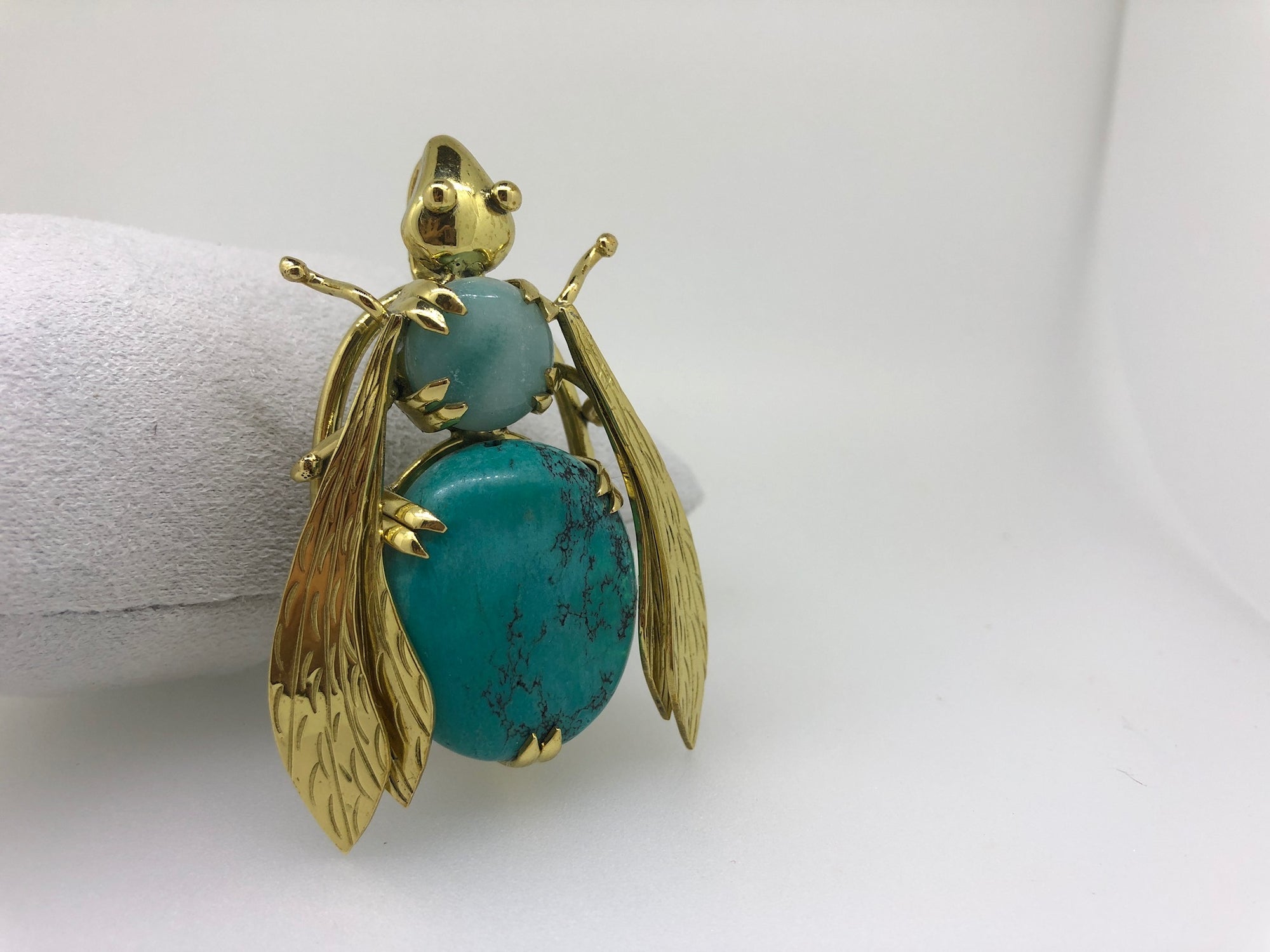 Sacred Bee Important Pendant Turquoise  + Lapis Lazuli