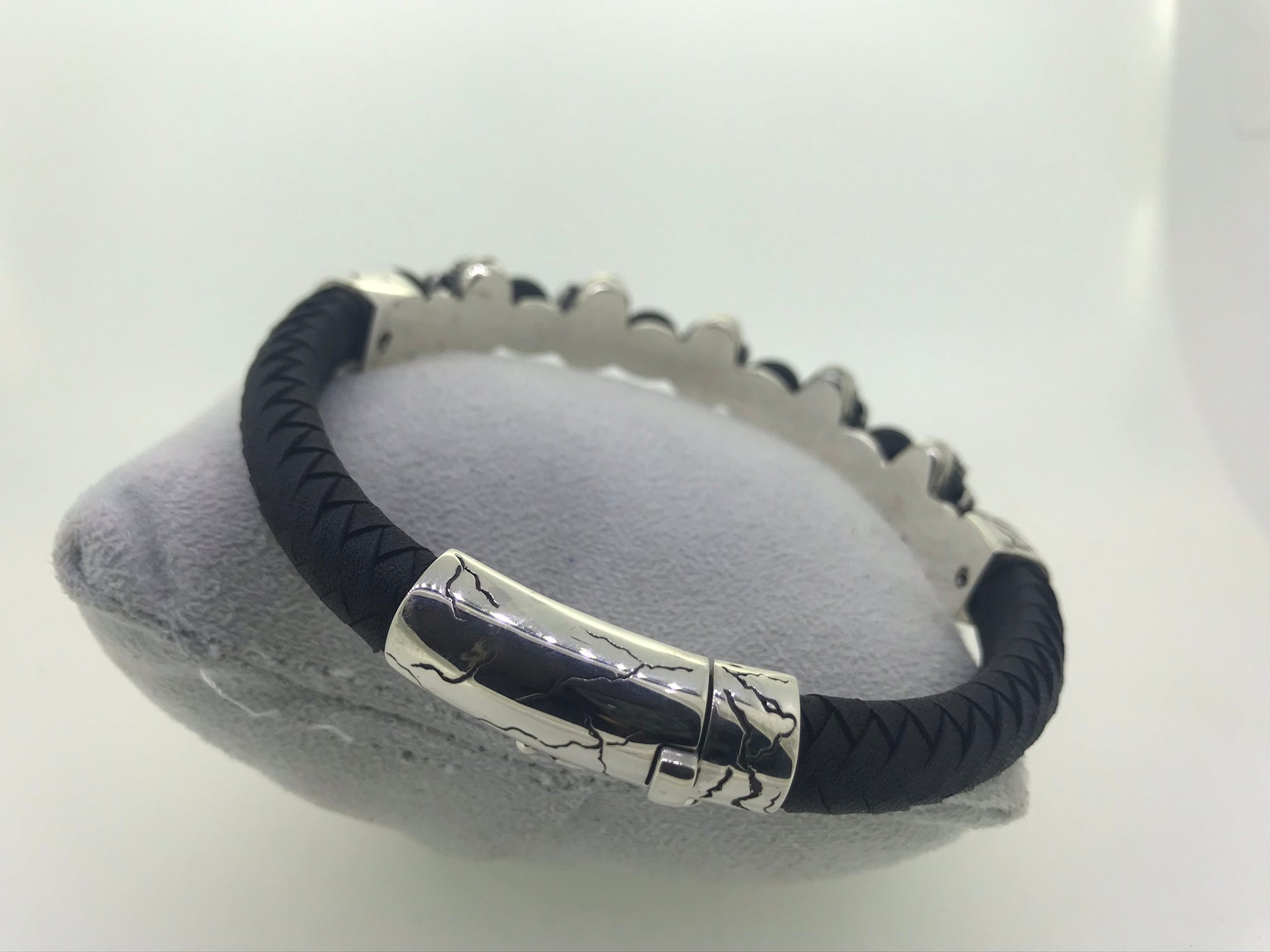 Mark Baker Skull Bracelet - Silver and Black Diamonds by Gypsy Belles