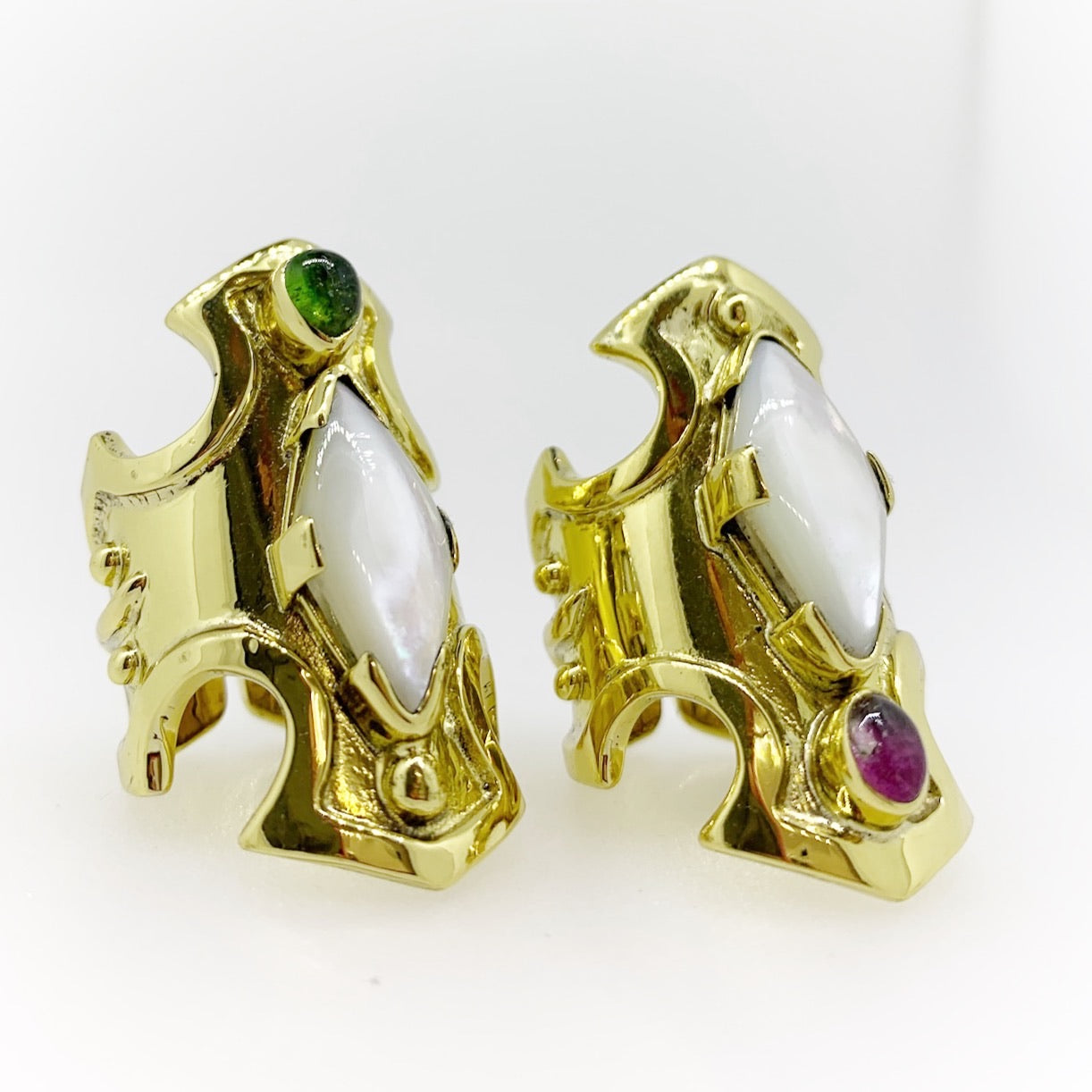 Shield Ring with Pink Tourmaline