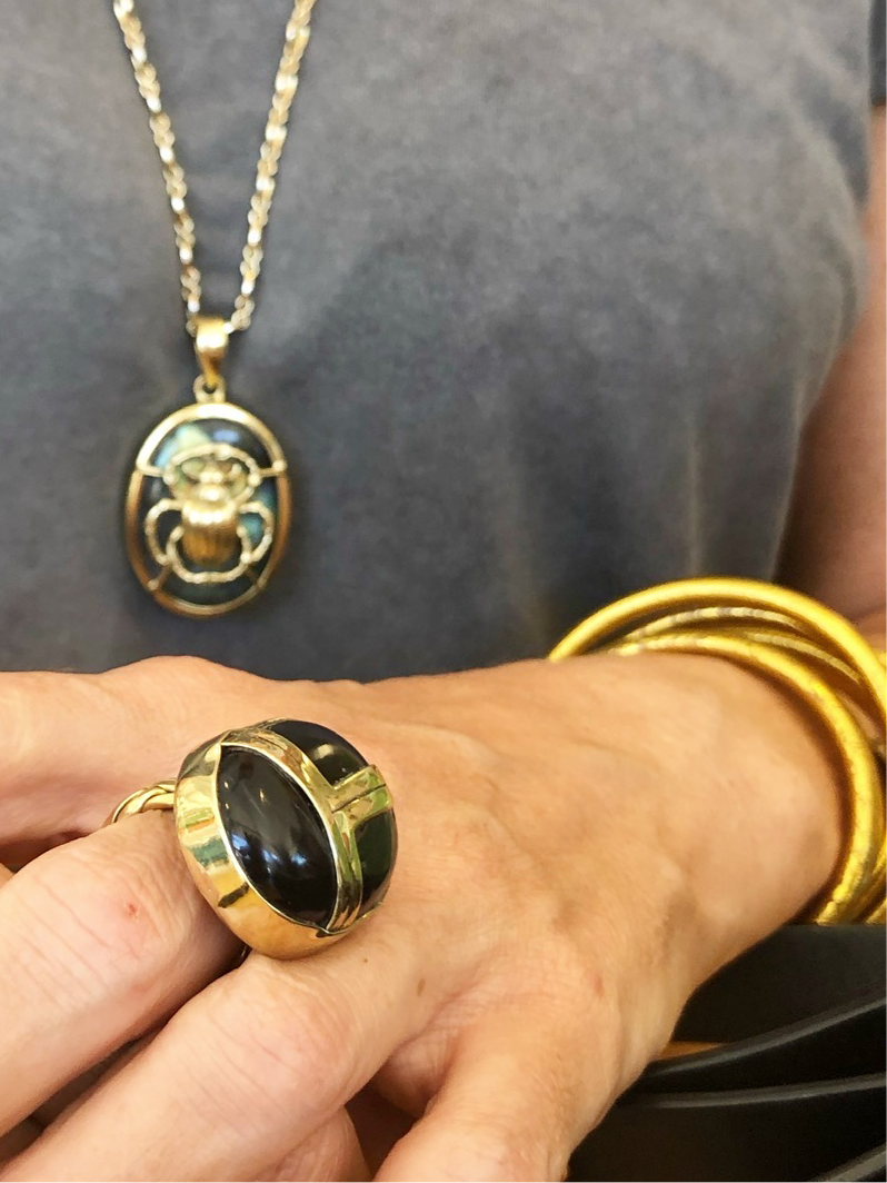 Scarab Labradorite Shamanic Amulet of Protection  