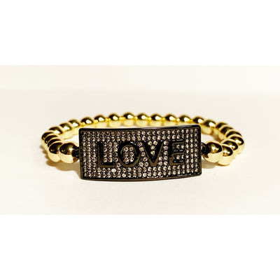 Black Gold & Bling LOVE Bracelet