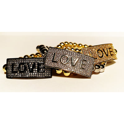 Black Gold & Bling LOVE Bracelet