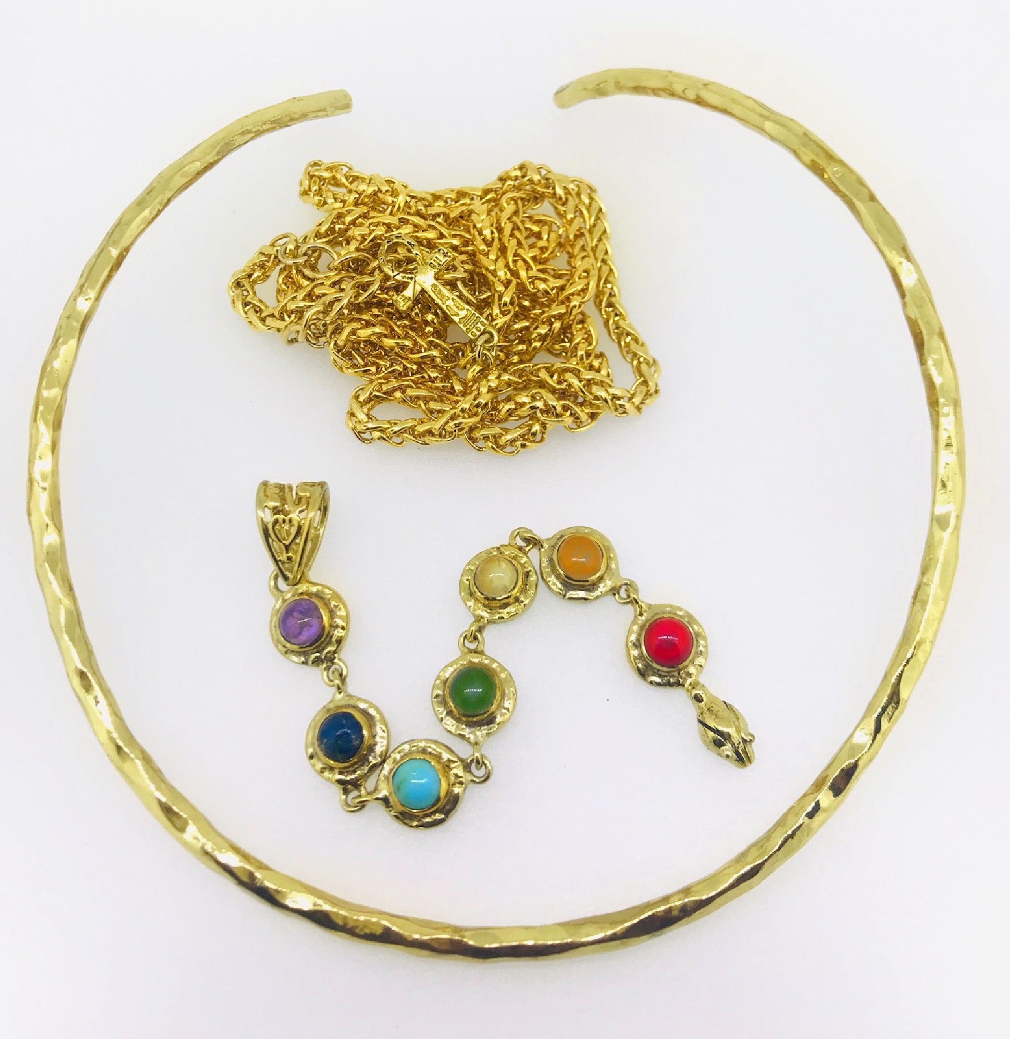 Kundalini 7 Chakra articulated Gemstone Snake Head