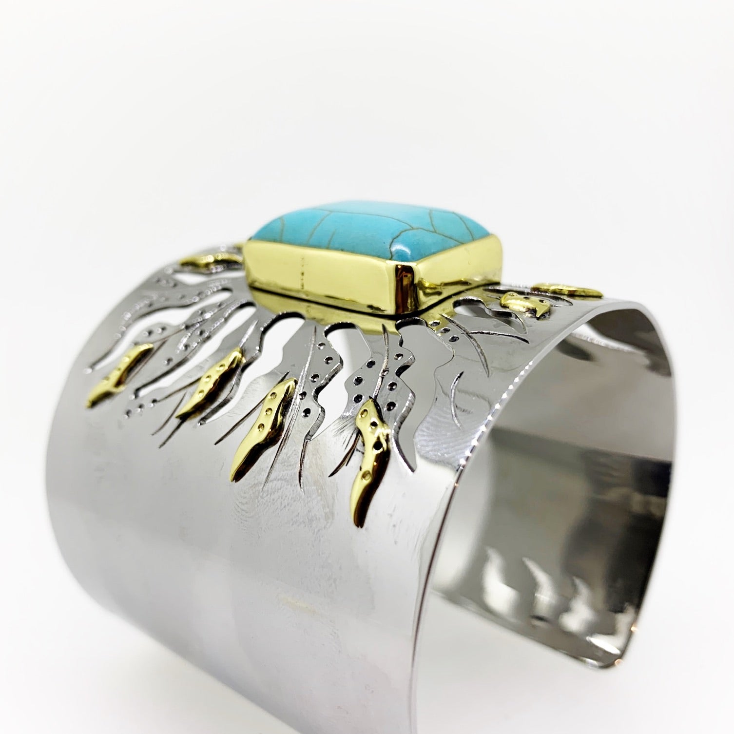 CAPRI Mediterranean SUN CUFF - Silver with Gold details