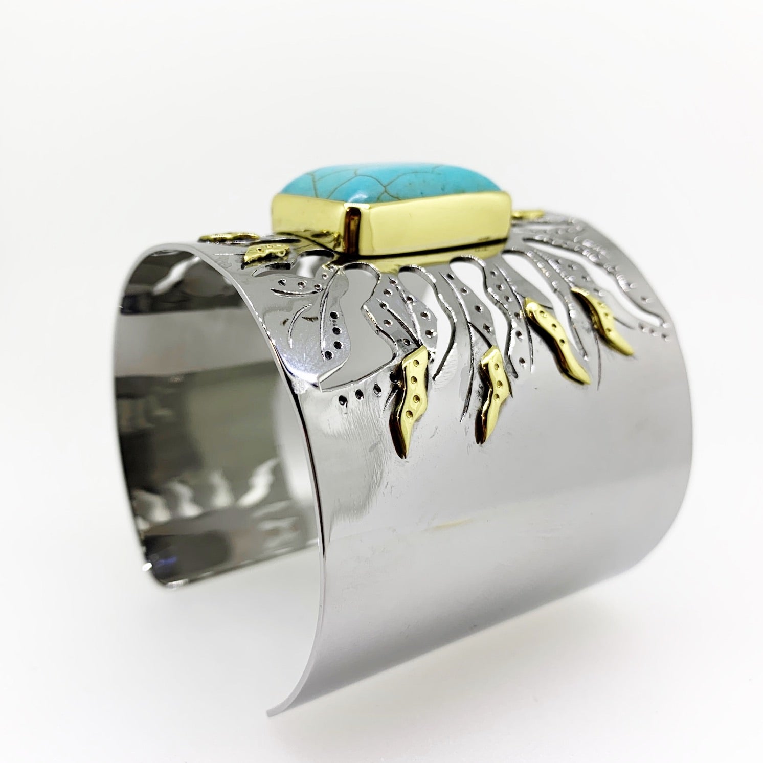 CAPRI Mediterranean SUN CUFF - Silver with Gold details