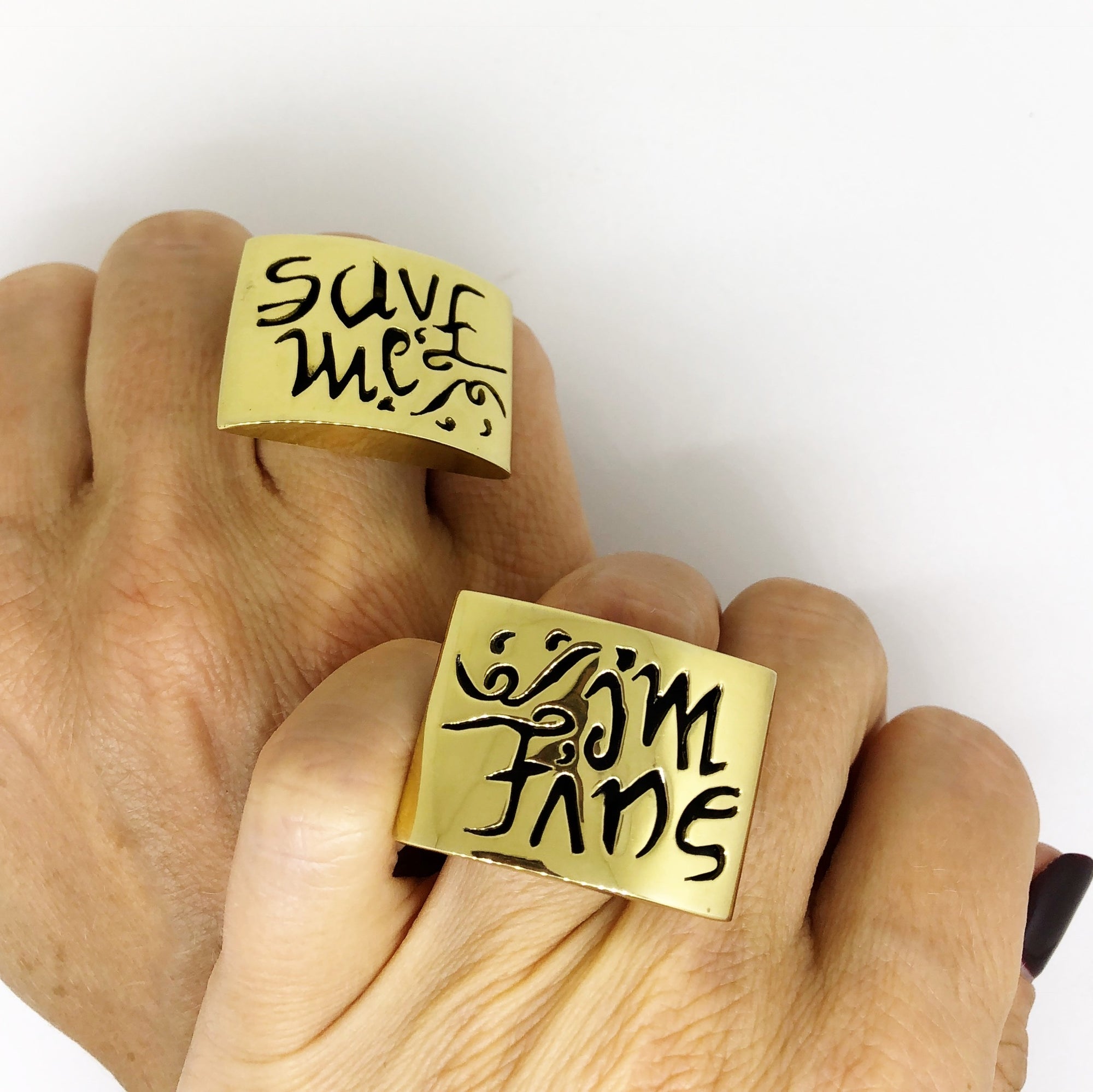 SAVE ME, I'M FINE -Status Update Ring Unisex