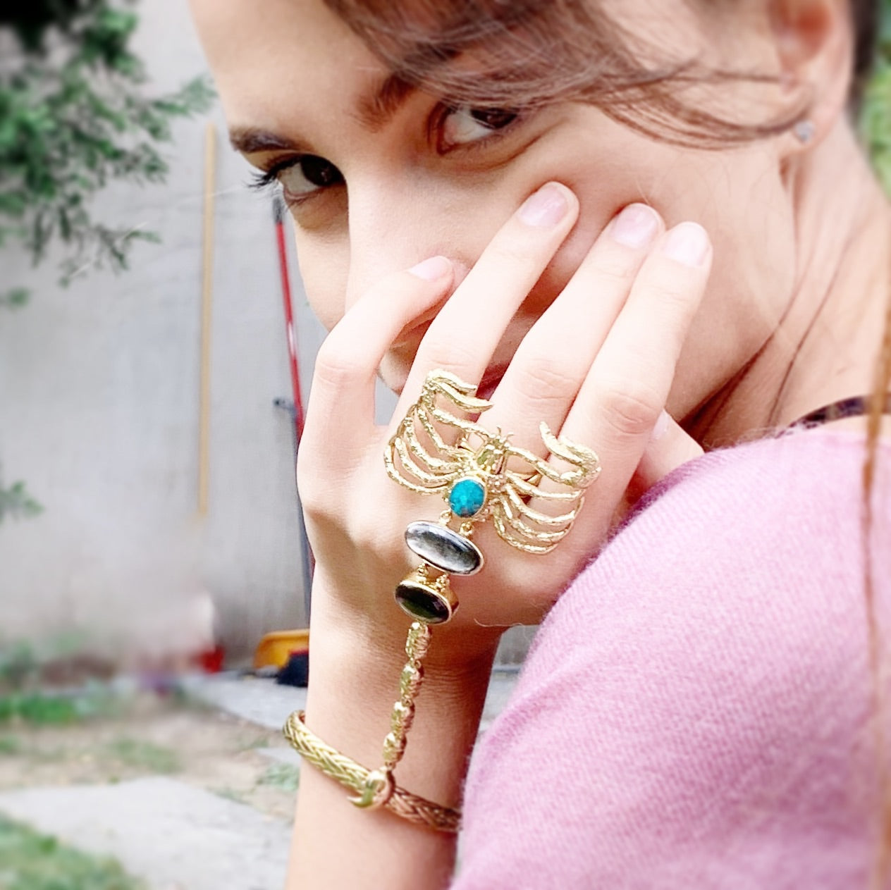 HAND HARNESS Articulated Gemstone Scorpion