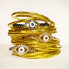 LUCKY EYE Bling Protective Bracelet Gold Blue Sapphire Pupil