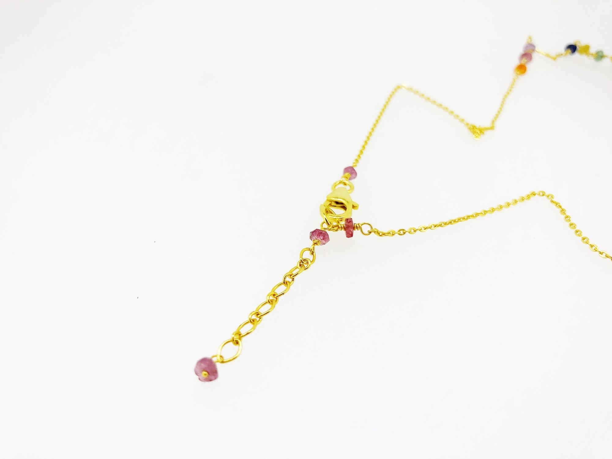 Gemstone Waterfall 7 Chakra Necklace