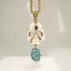 Mark Baker Skull / Jedi Bone & Turquoise Nugget Pendant