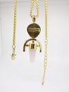 ROSE QUARTZ + Aventurine Double Gemstone Pendulum / Amulet ROUGH DOUBLE GEMSTONE PENDULUM PENDANT