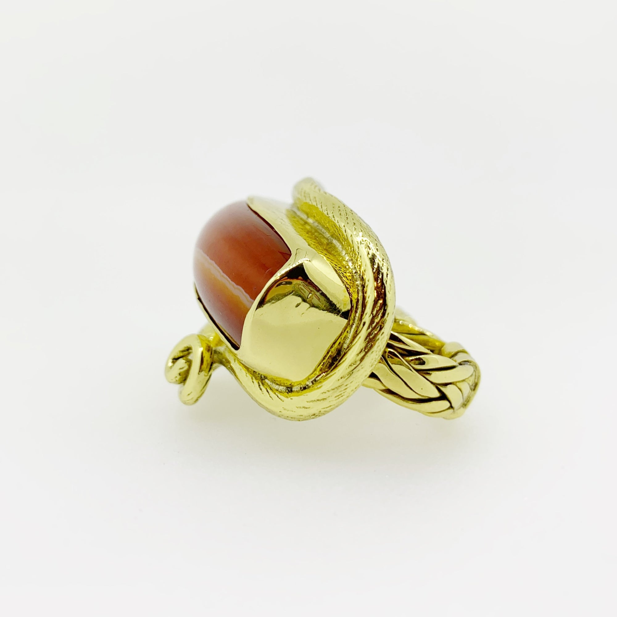 Temple Snake Red Gemstone Knuckle Ring