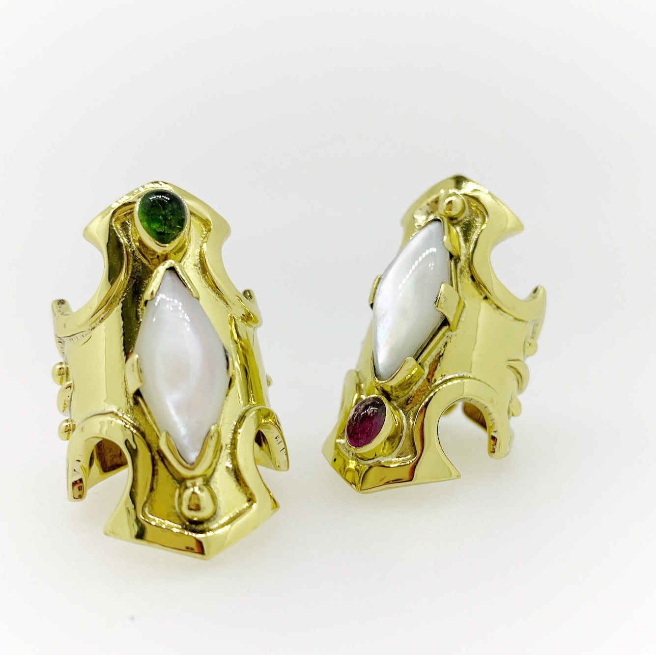 Shield Ring with Pink Tourmaline