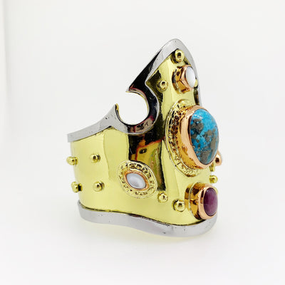 Wonder Woman Ruby & Persian Turquoise Cabochon Cuff