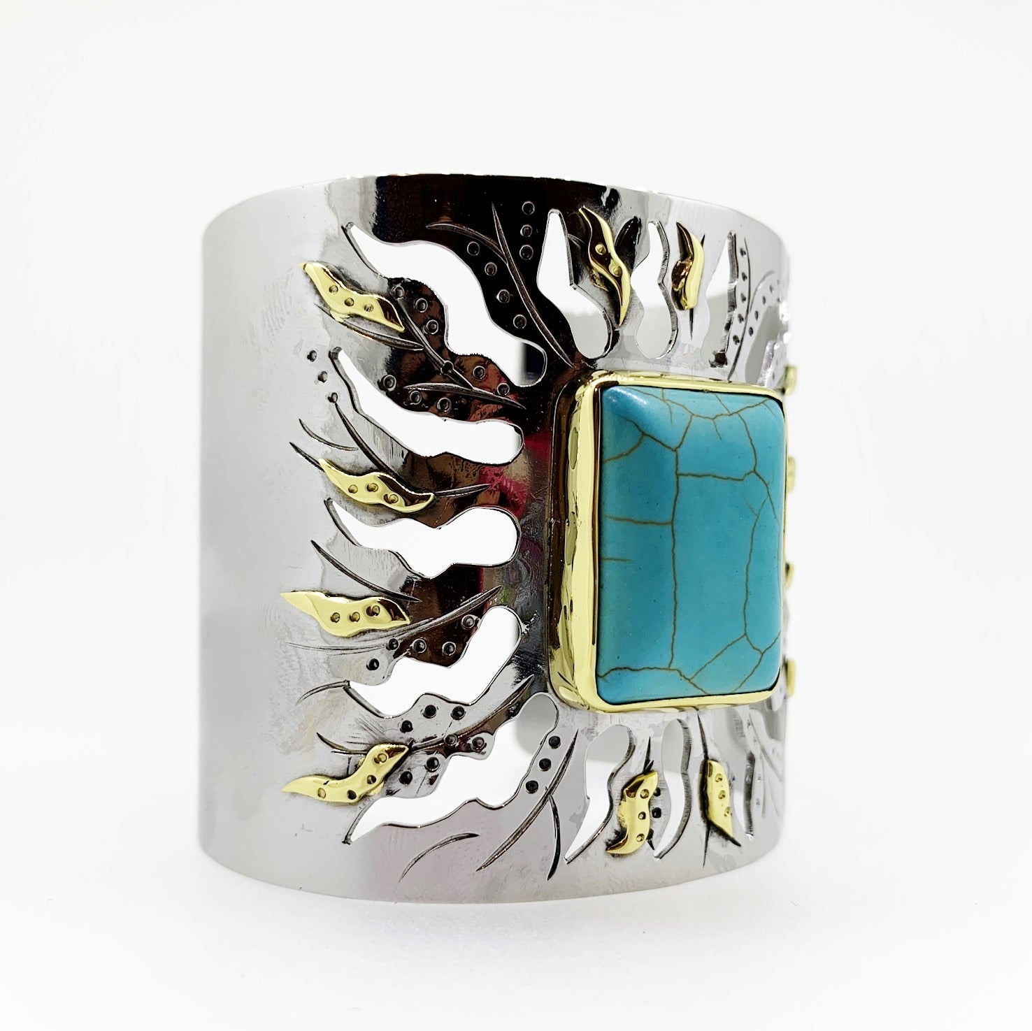CAPRI Mediterranean SUN CUFF - Silver with Gold details