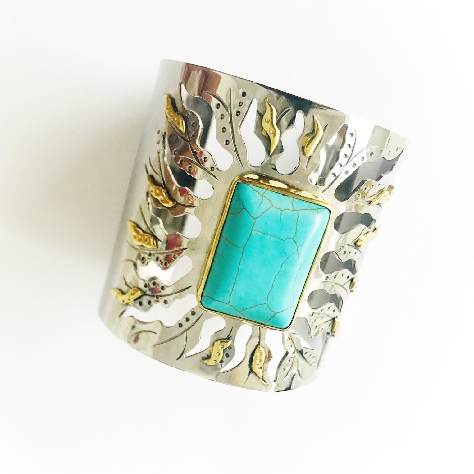 CAPRI Mediterranean SUN CUFF - Silver with Gold details