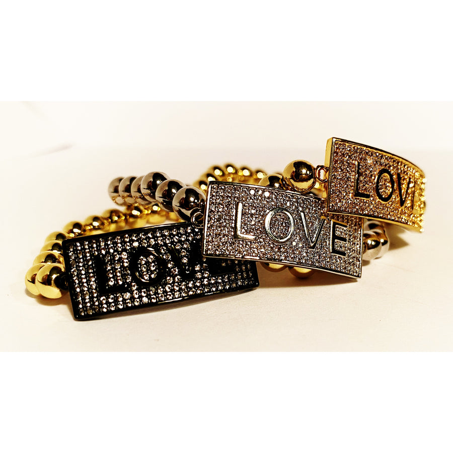 Black Gold & Bling LOVE Bracelet