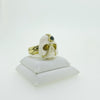 Mark Baker Skull - Jedi Bone & Tourmaline Cabochon Ring