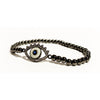 LUCKY EYE Bling Protective Bracelet Black Silver Blue Sapphire Pupil