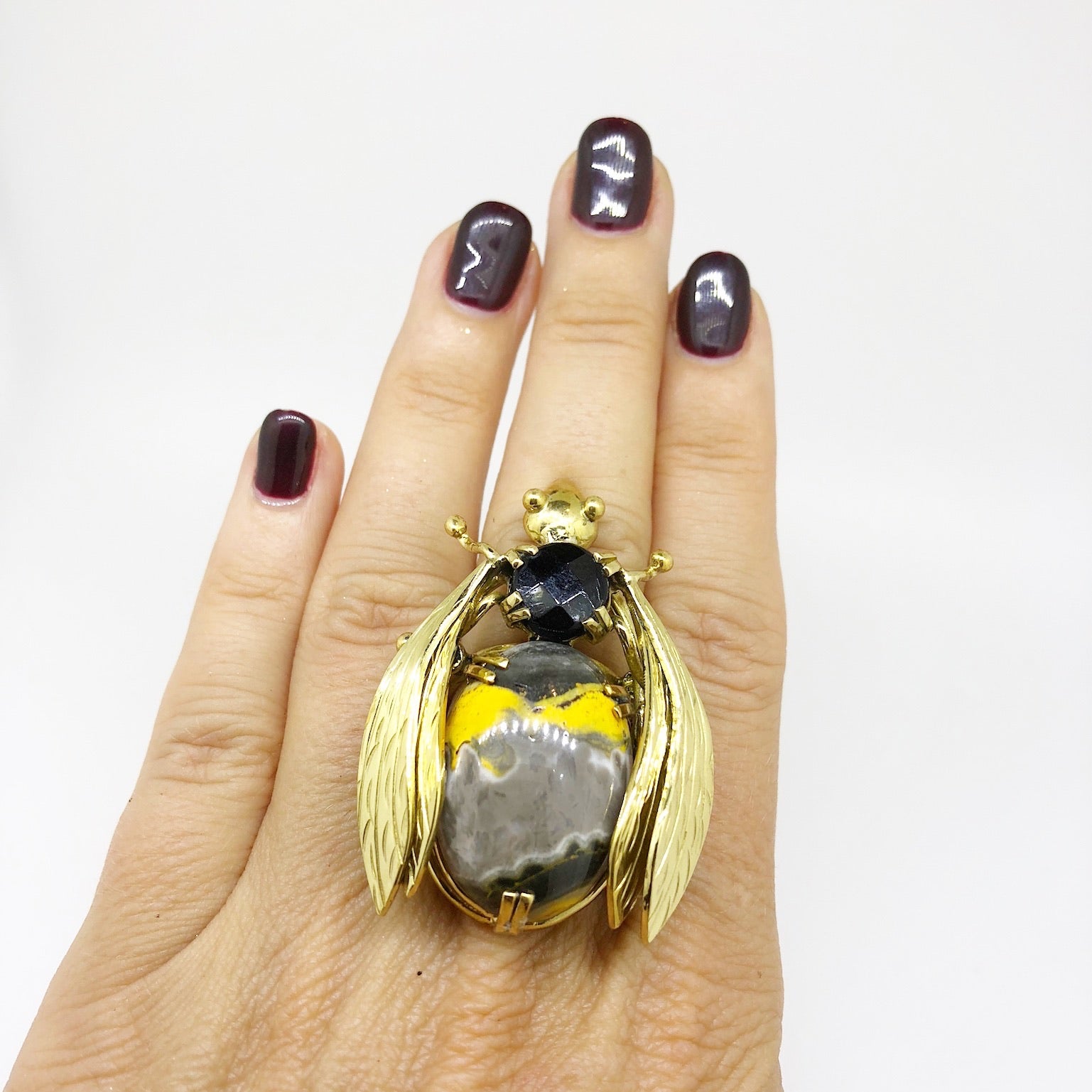 Sacred Bee Important Ring Bumblebee Jasper + Onyx