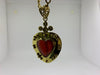 Victorian Heart Necklace with Carnelian Gemstone