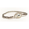 LUCKY EYE Bling Protective Bracelet Silver Blue Sapphire Pupil