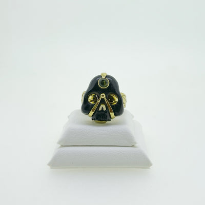 Mark Baker Skull - Jedi Ebony Tourmaline Cabochon Ring