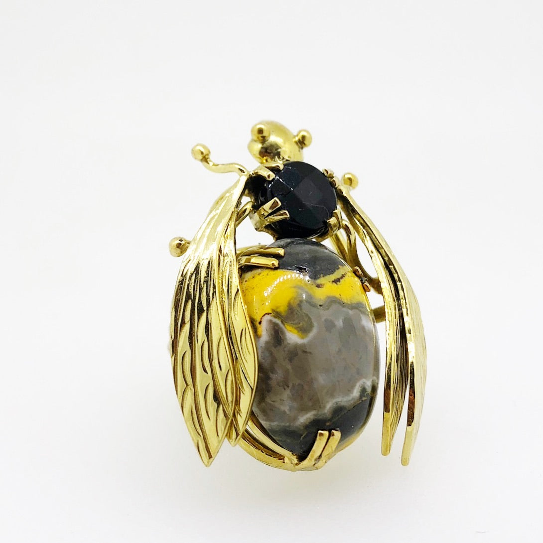 Sacred Bee Important Ring Bumblebee Jasper + Onyx