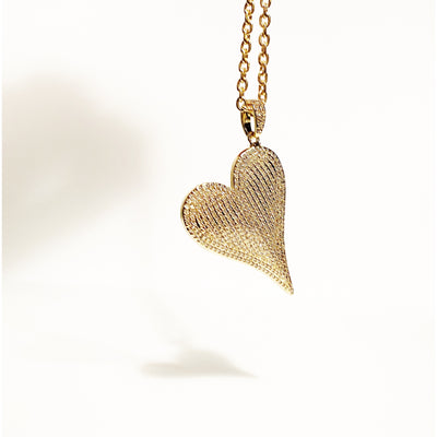 Heart Full of Light - Statement Oblique Heart Pendant