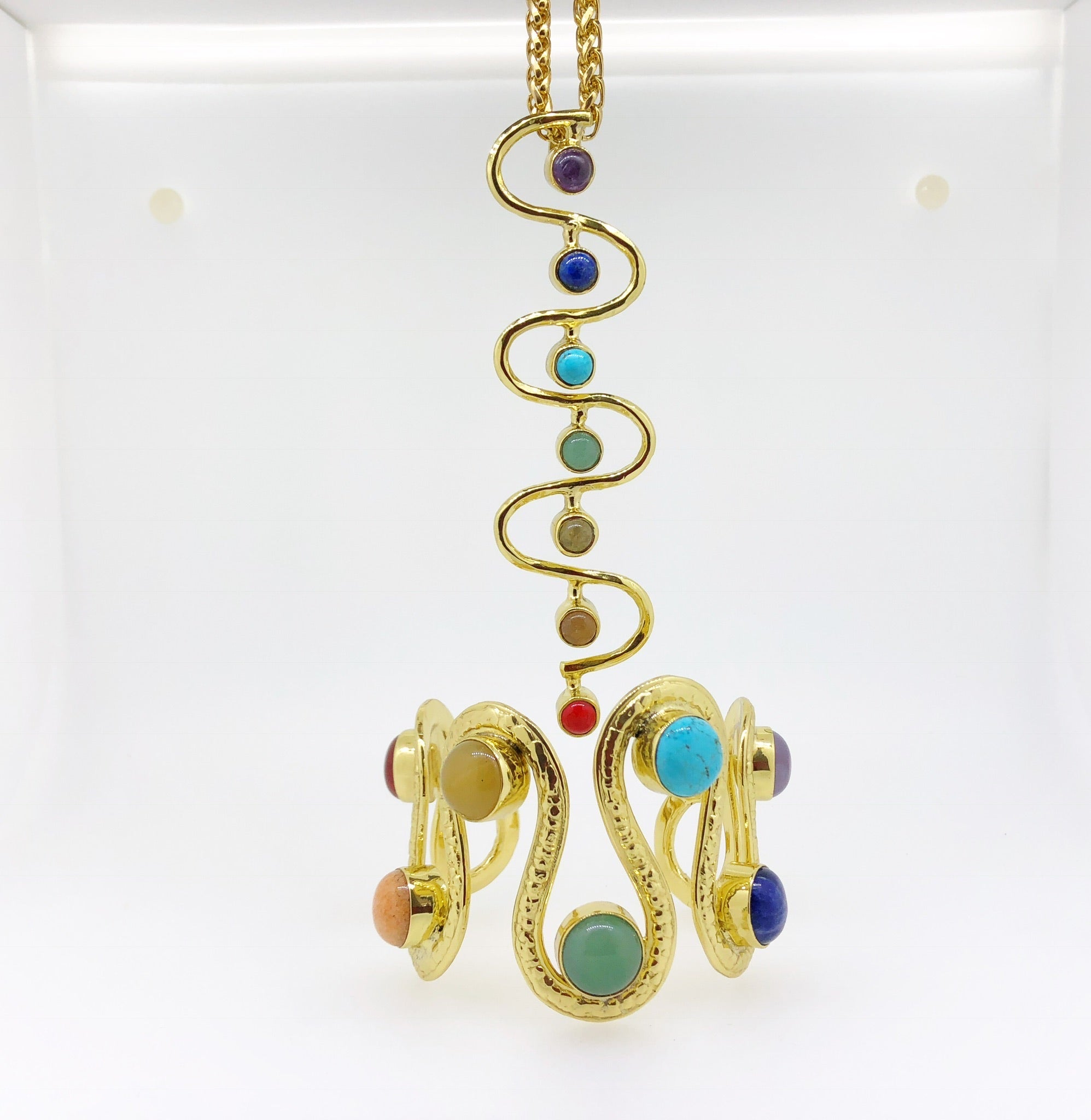 7 Chakra Snake Coil Adjustable Wrist Cuff