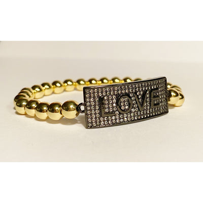 Black Gold & Bling LOVE Bracelet