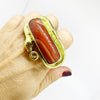 Temple Snake Red Gemstone Knuckle Ring