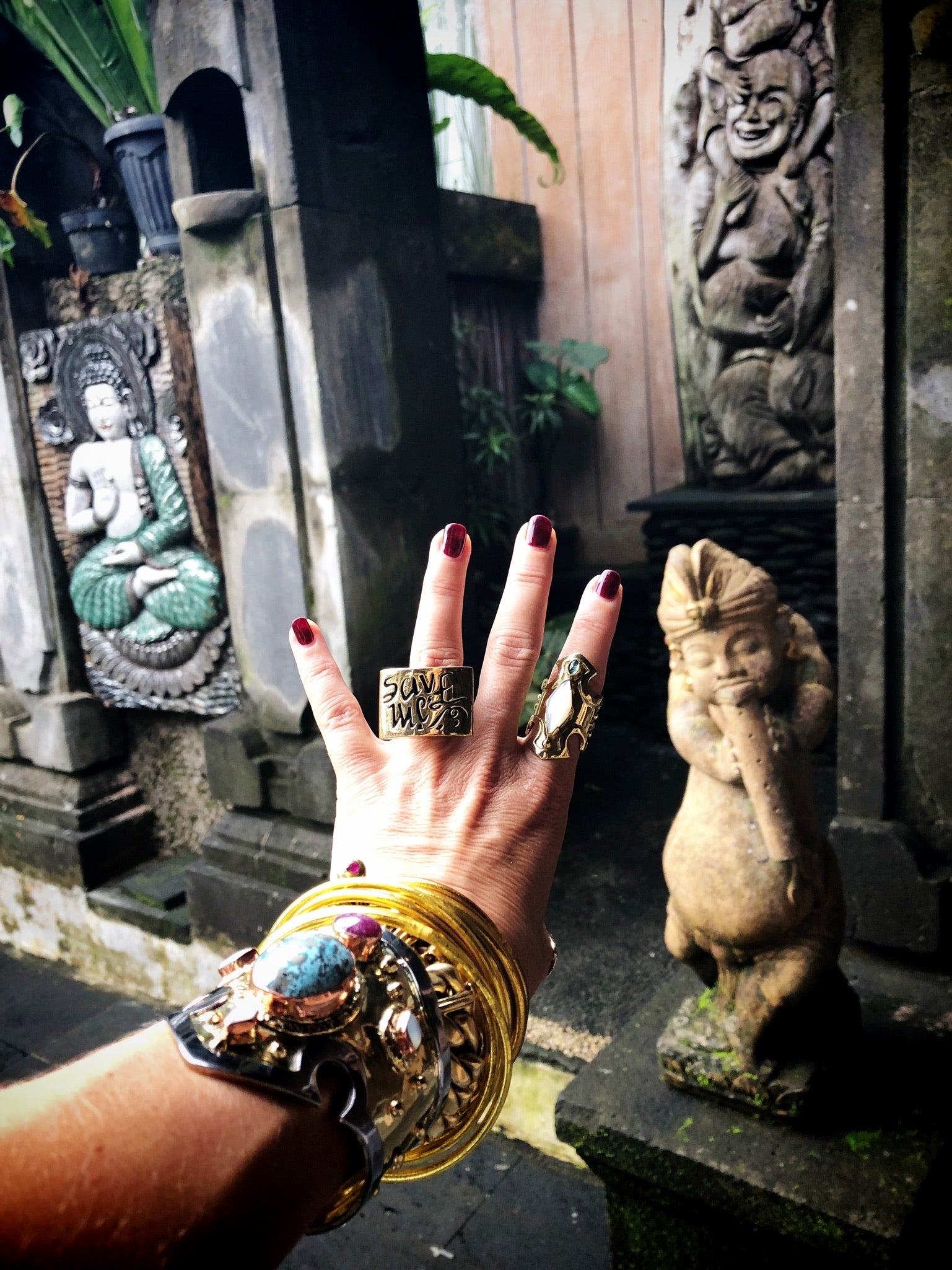 Wonder Woman Ruby & Persian Turquoise Cabochon Cuff