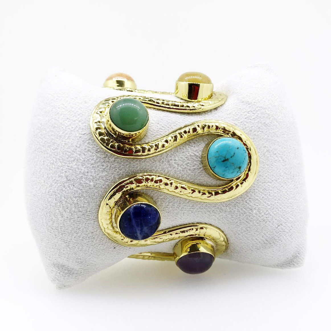 7 Chakra Snake Coil Adjustable Wrist Cuff