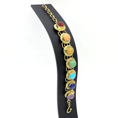 7 Chakra Articulated Statement Bracelet