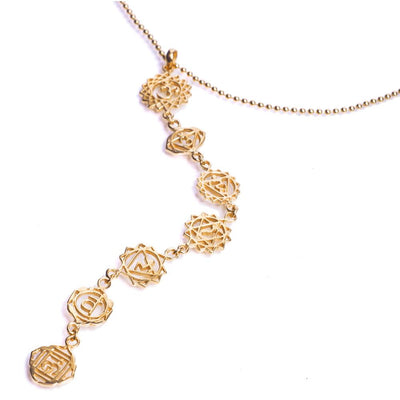 7 Chakras Necklace Rose Gold
